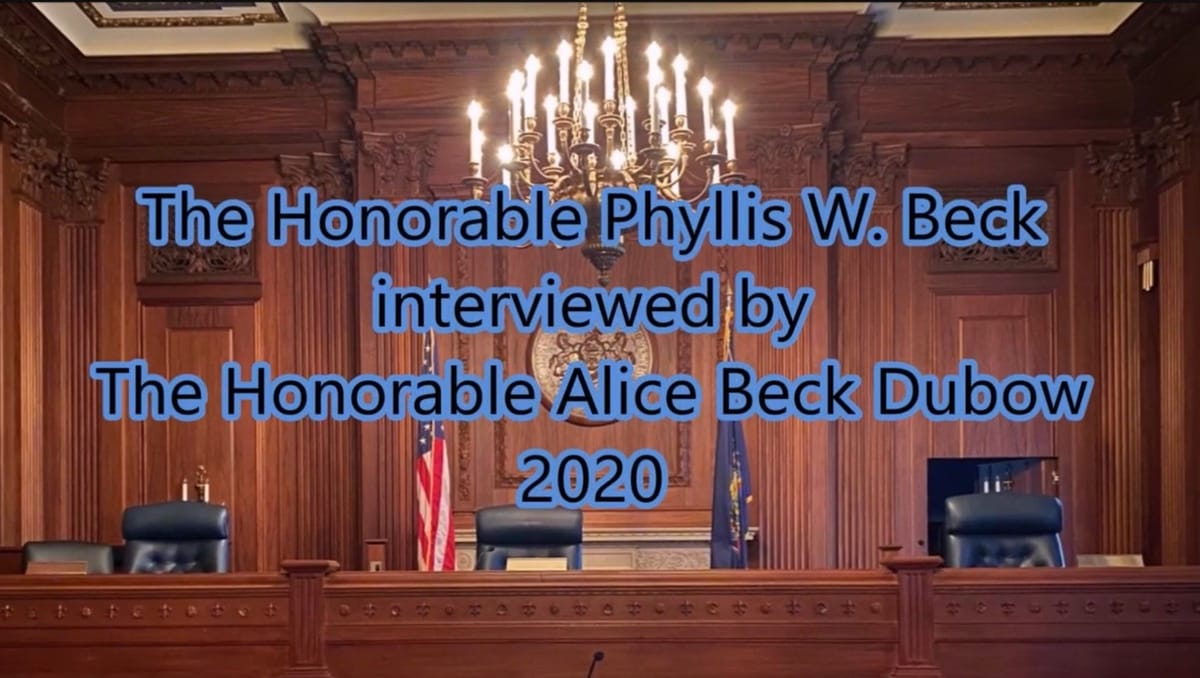 Video thumbnail for interview with Hon. Phyllis W. Beck