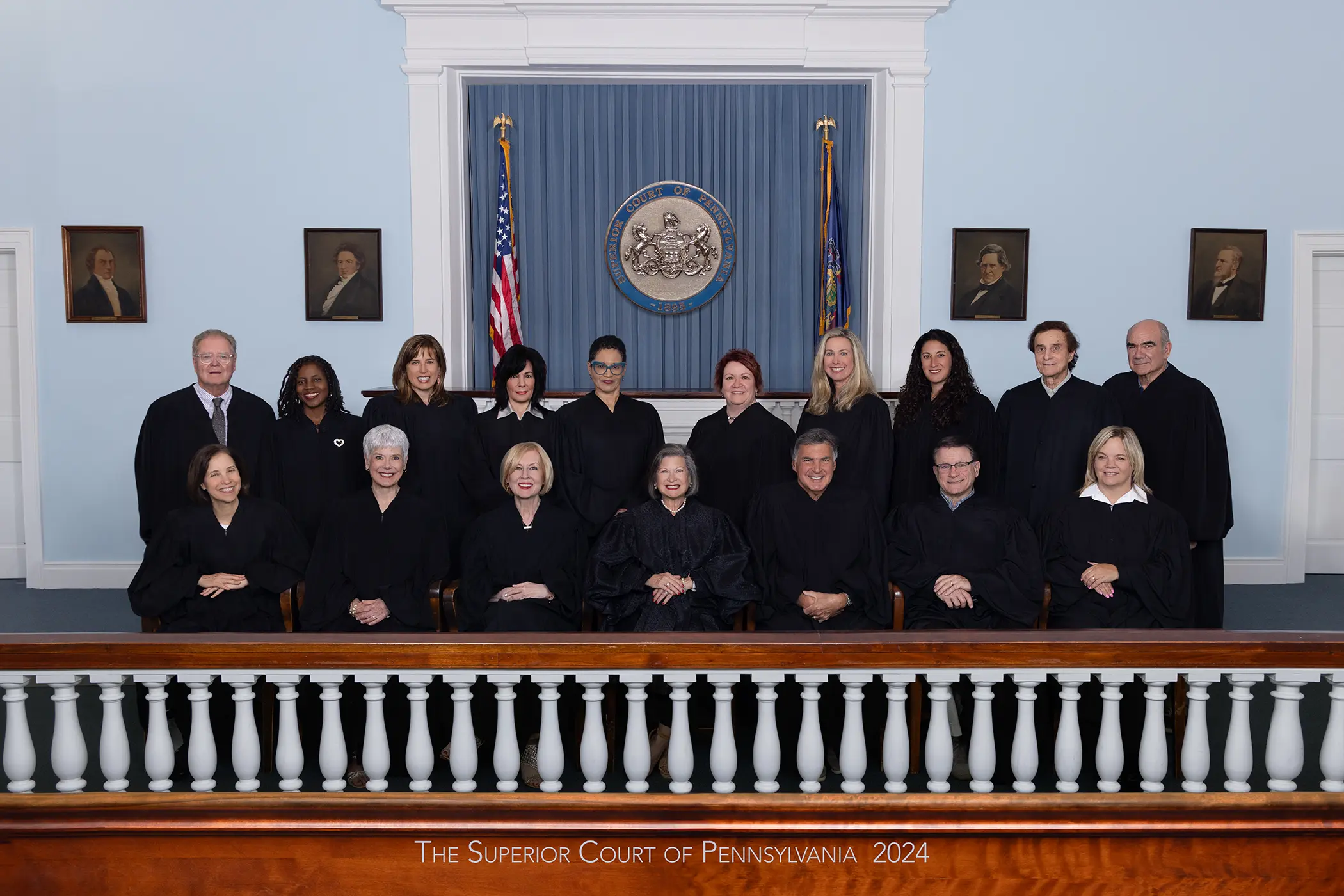 Judges of the Superior Court of Pennsylvania, 2024 group portrait in the courtroom